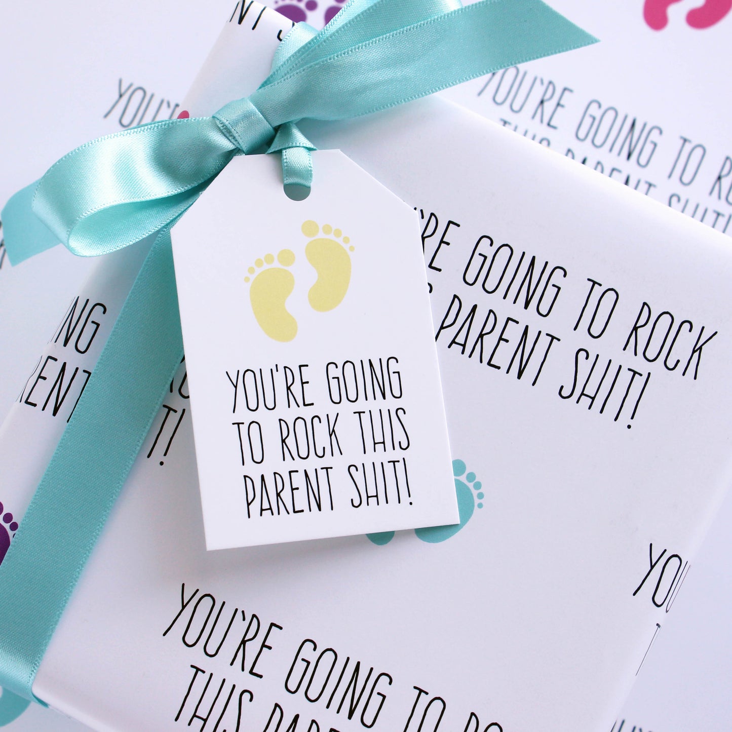 Rock this parent shit gift tag