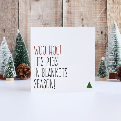 Pigs in blankets Christmas card