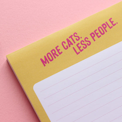 More cat less people A5 lined notepad from Purple Tree Designs