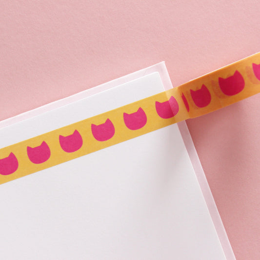 Pink and orange cat washi tape from Purple Tree Designs