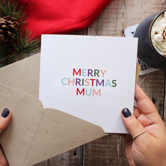 Merry Christmas mum Christmas card from Purple Tree Designs