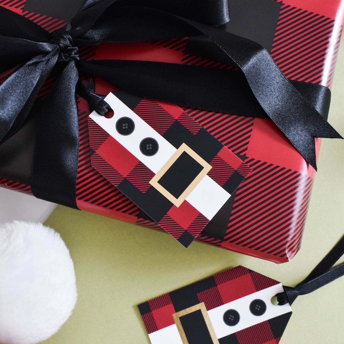 Red check Christmas wrapping paper from Purple Tree Designs