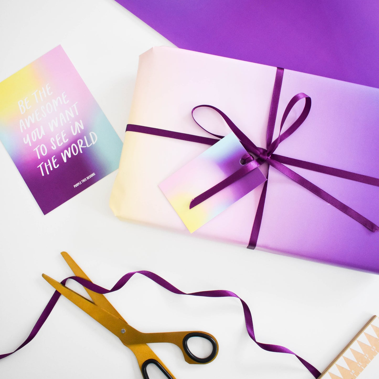 Purple gradient wrapping paper from Purple Tree Designs