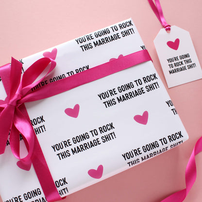 You're going to rock this marriage shit wrapping paper from Purple Tree Designs