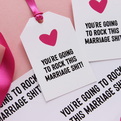 You're going to rock this marriage shit gift tag from Purple Tree Designs