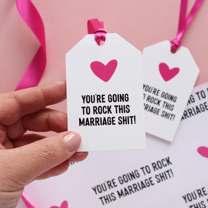 You're going to rock this marriage shit gift tag from Purple Tree Designs