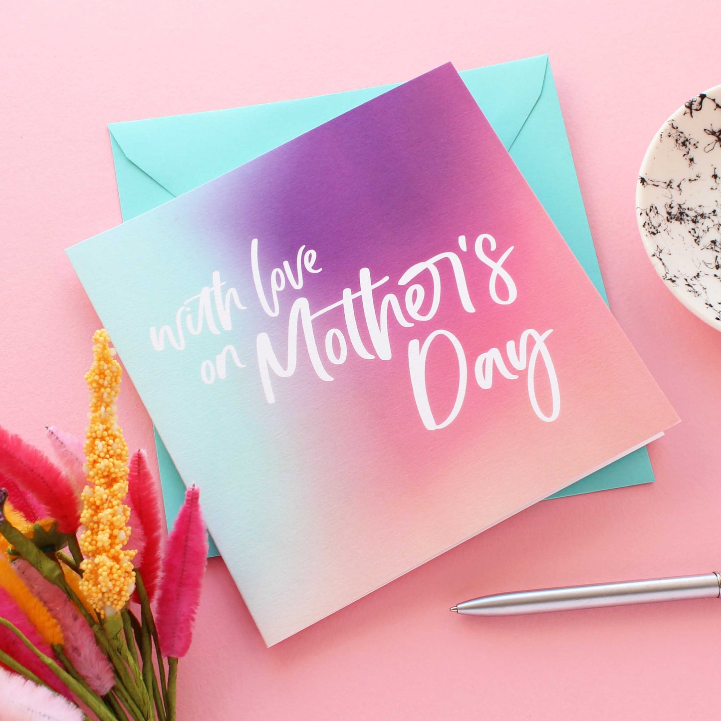 With love on Mother's Day card from Purple Tree Designs