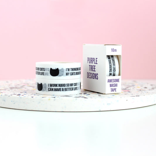 Funny cat washi tape from Purple Tree Designs