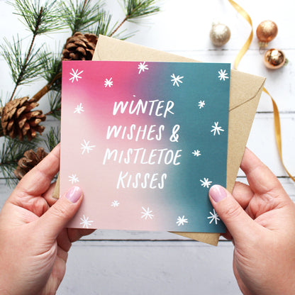 Winter wishes Christmas card from Purple Tree Designs