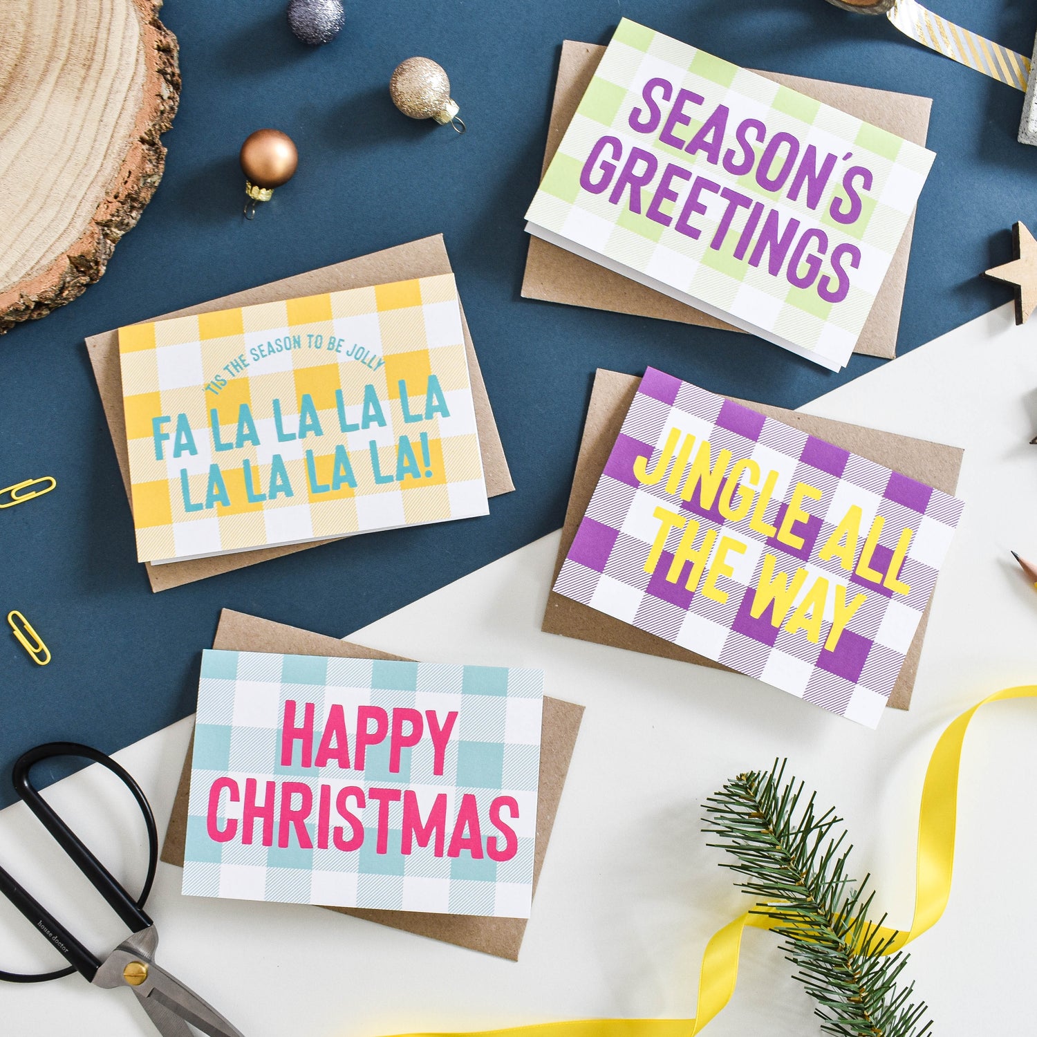 Colourful Christmas card packs