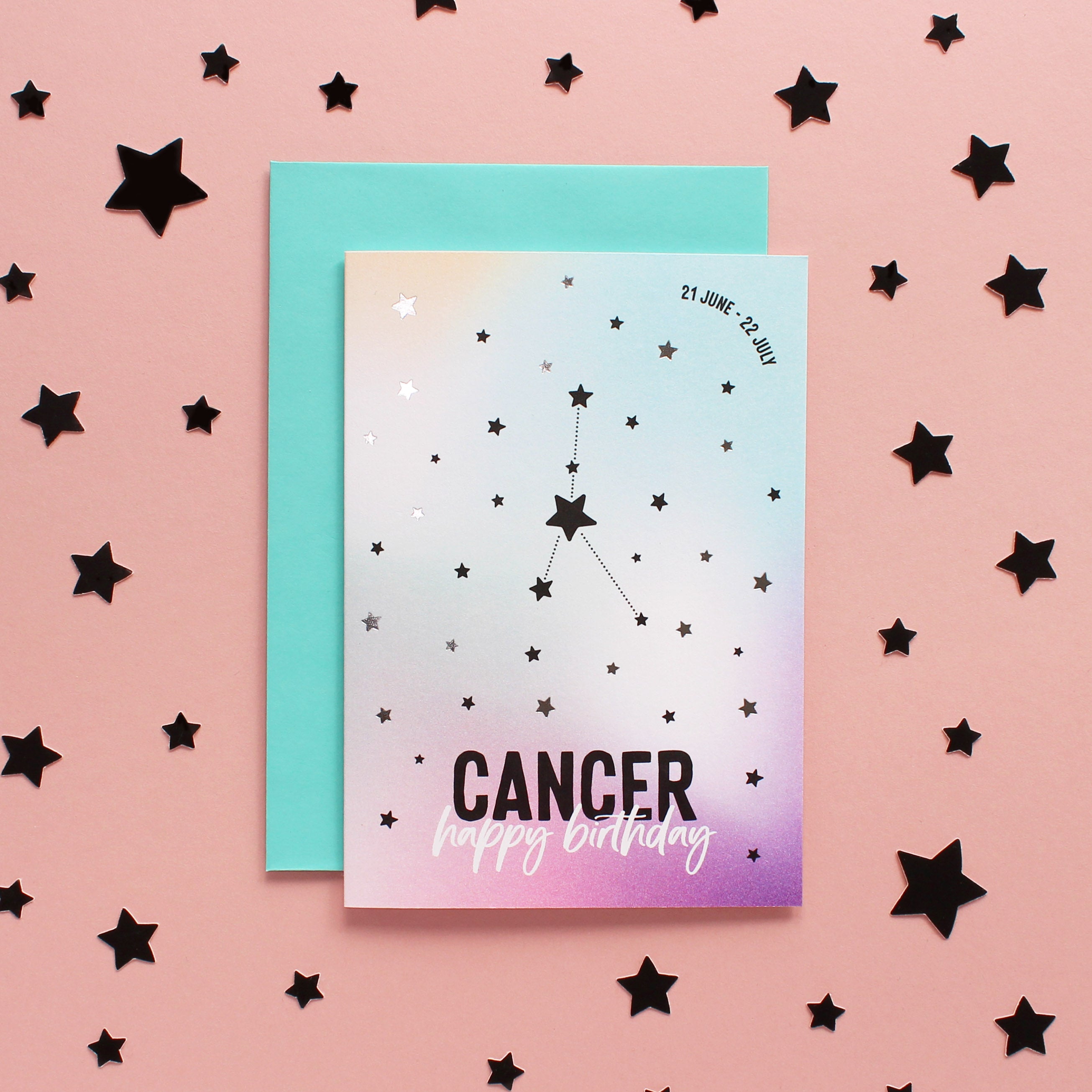 Cancer Birthday Card Zodiac Cards Purple Tree Designs