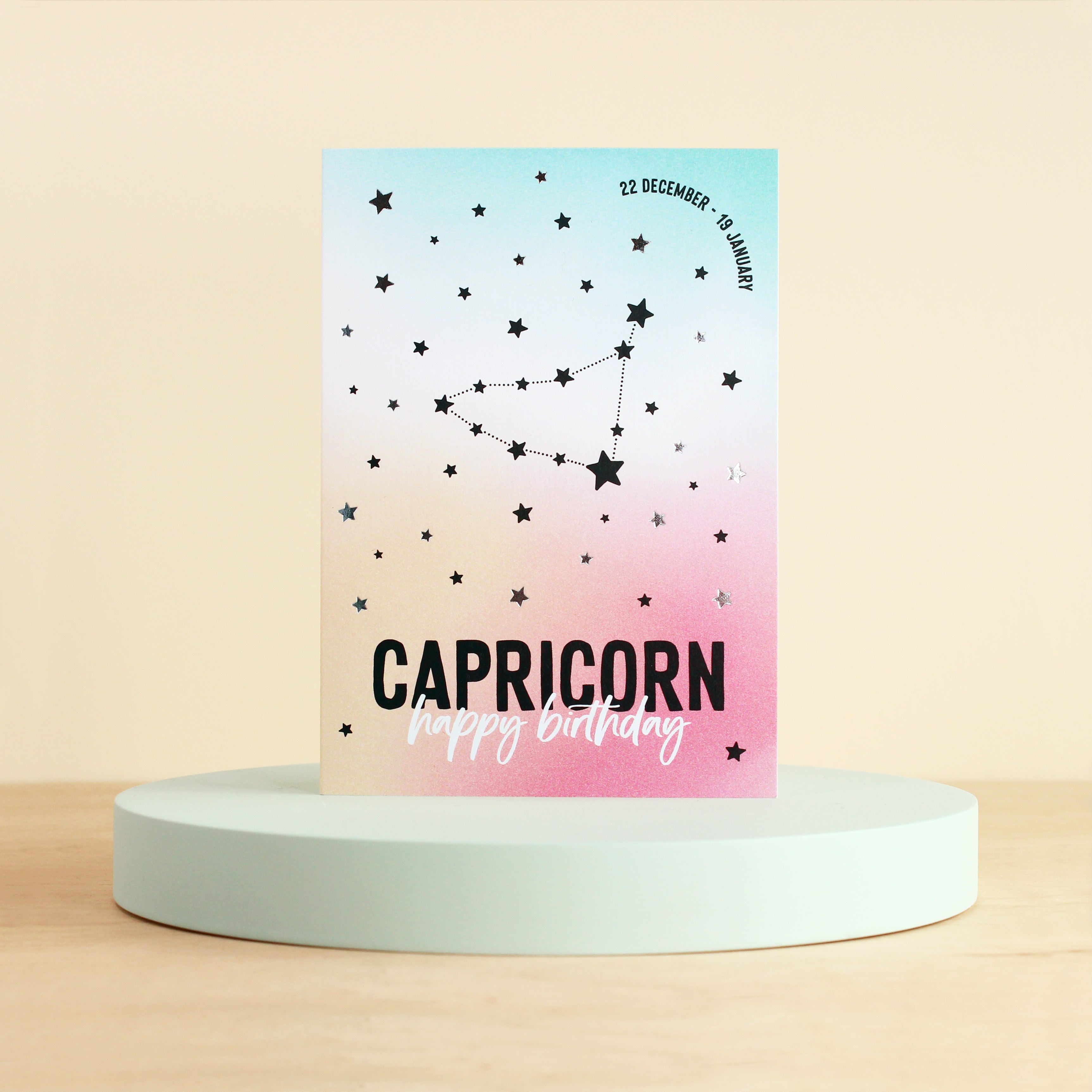 Capricorn Birthday Card Zodiac Cards Purple Tree Designs