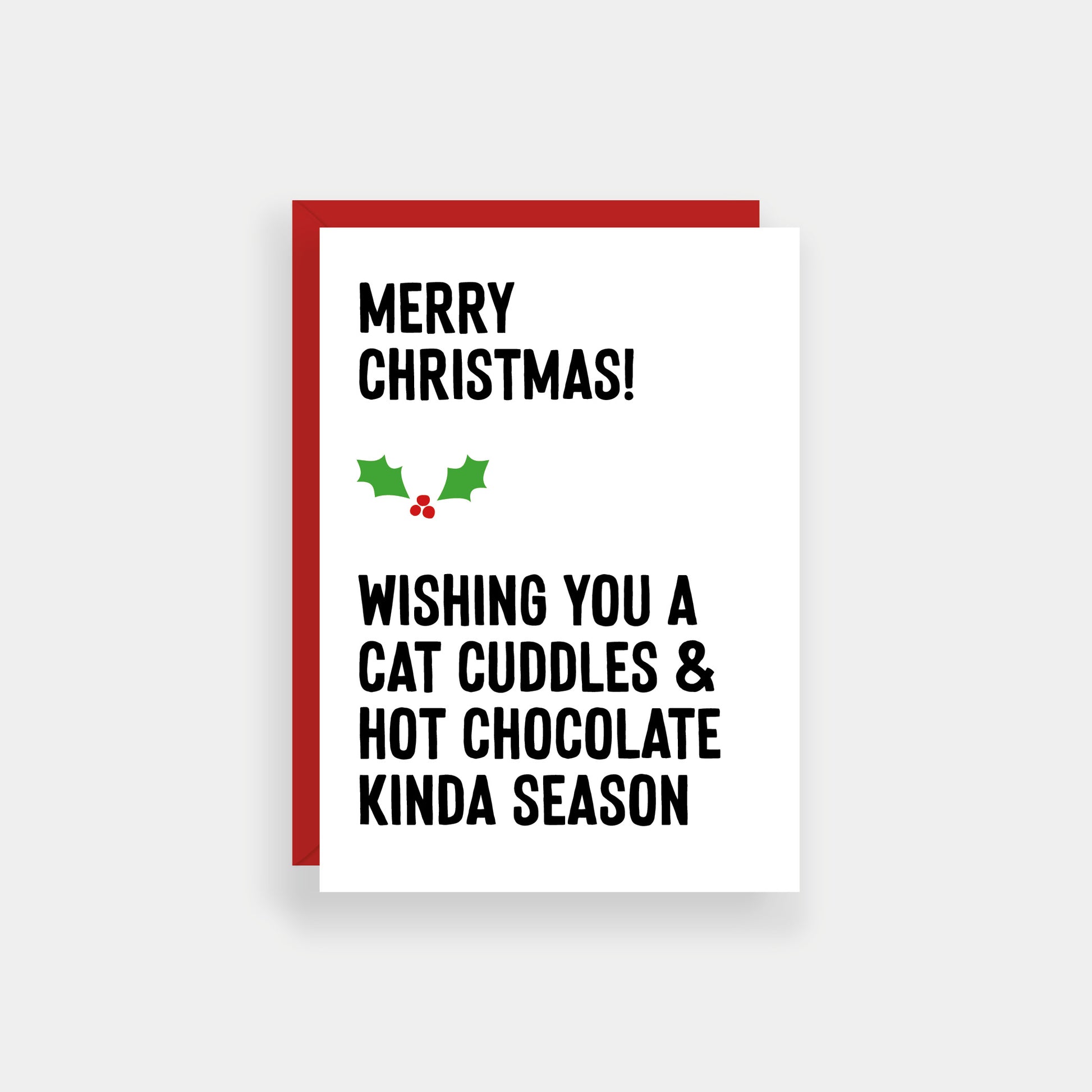 Cat cuddles kinda season Christmas card from Purple Tree Designs