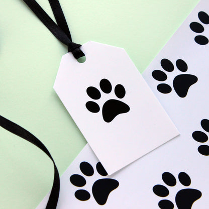 Paw print gift tag