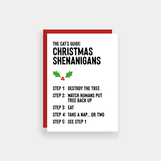 Cat's guide to Christmas shenanigans Christmas card