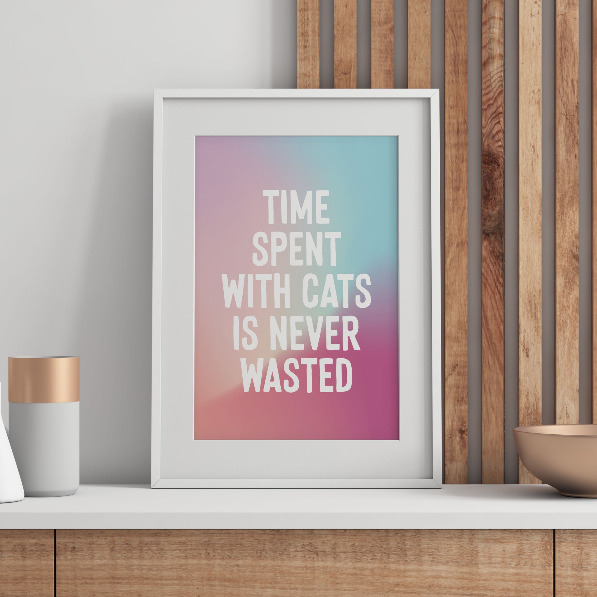 Time spent with cats is never wasted print from Purple Tree Designs