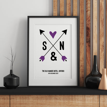 Personalised initials print from Purple Tree Designs