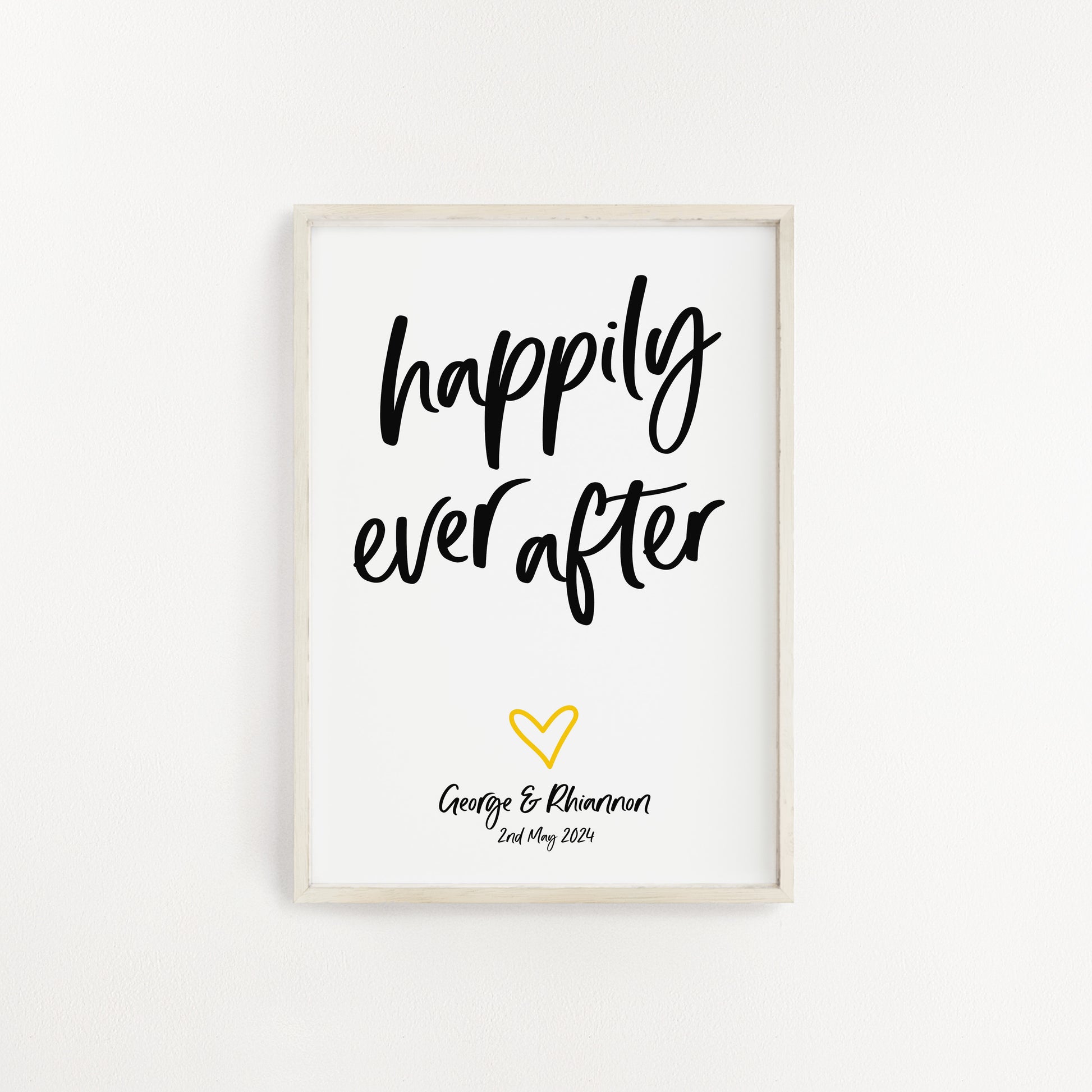 Personalised happily ever after print from Purple Tree Designs