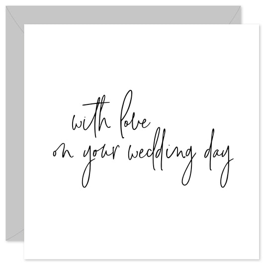 With love on your wedding day card from Purple Tree Designs