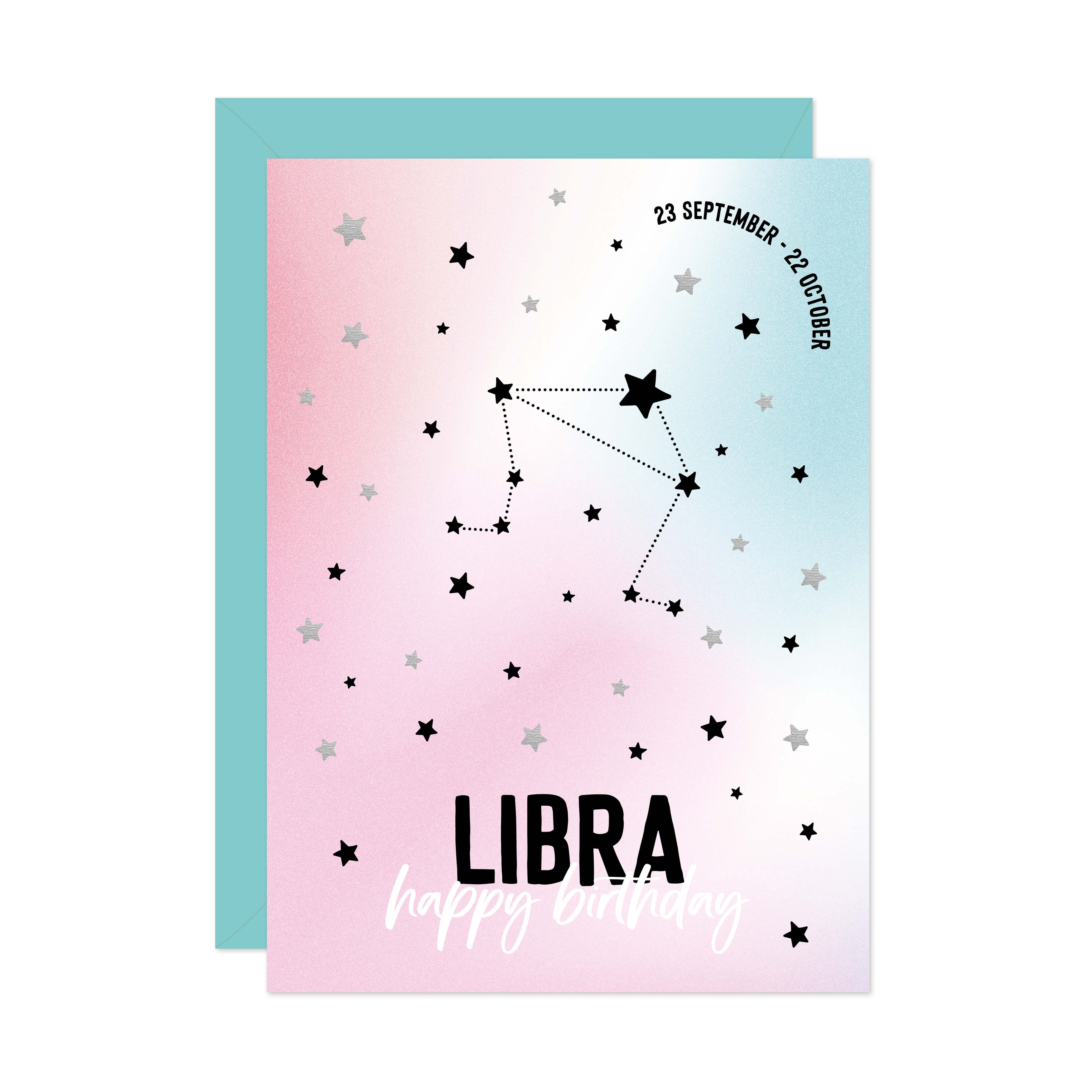 Libra Birthday Card Zodiac Cards Purple Tree Designs