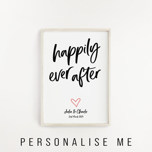 Personalised happily ever after print from Purple Tree Designs