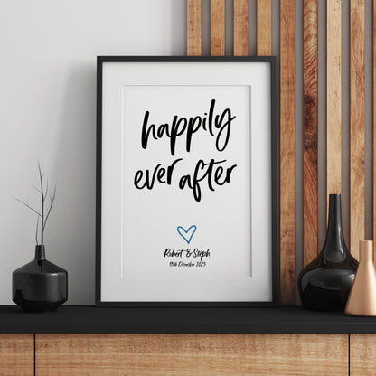 Personalised happily ever after print from Purple Tree Designs