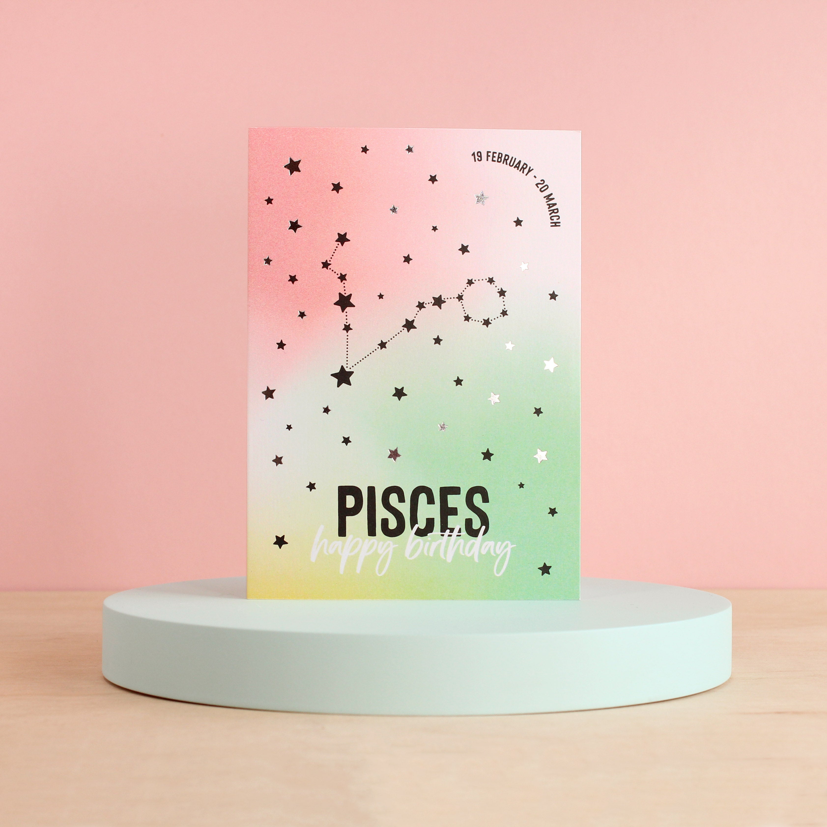 Pisces Birthday Card Zodiac Cards Purple Tree Designs