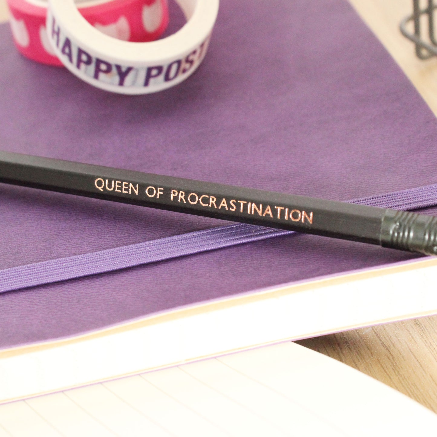Queen of procrastination pencil