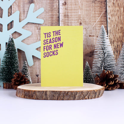 Tis the season for new socks Christmas card from Purple Tree Designs