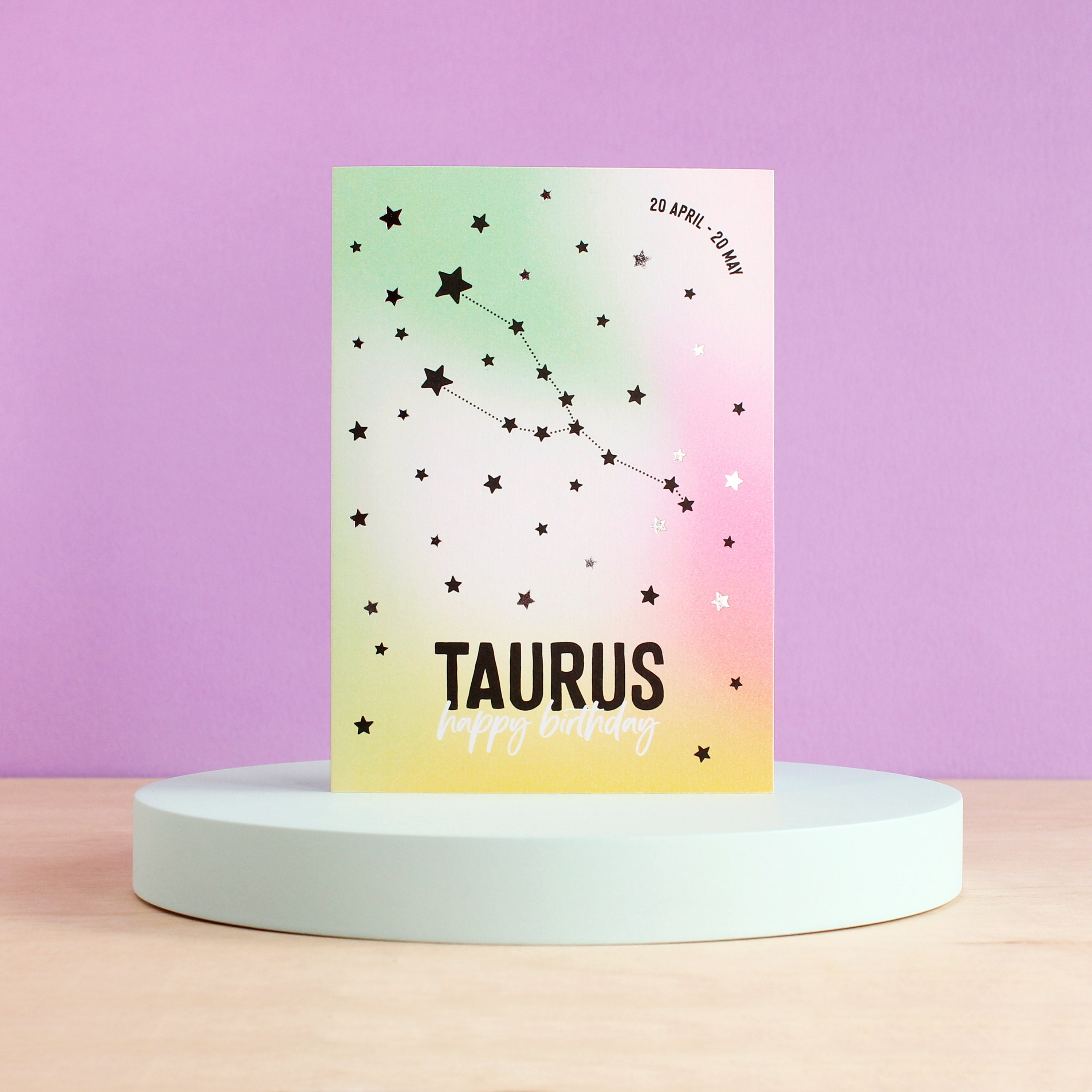 Taurus Birthday Card Zodiac Card Purple Tree Designs