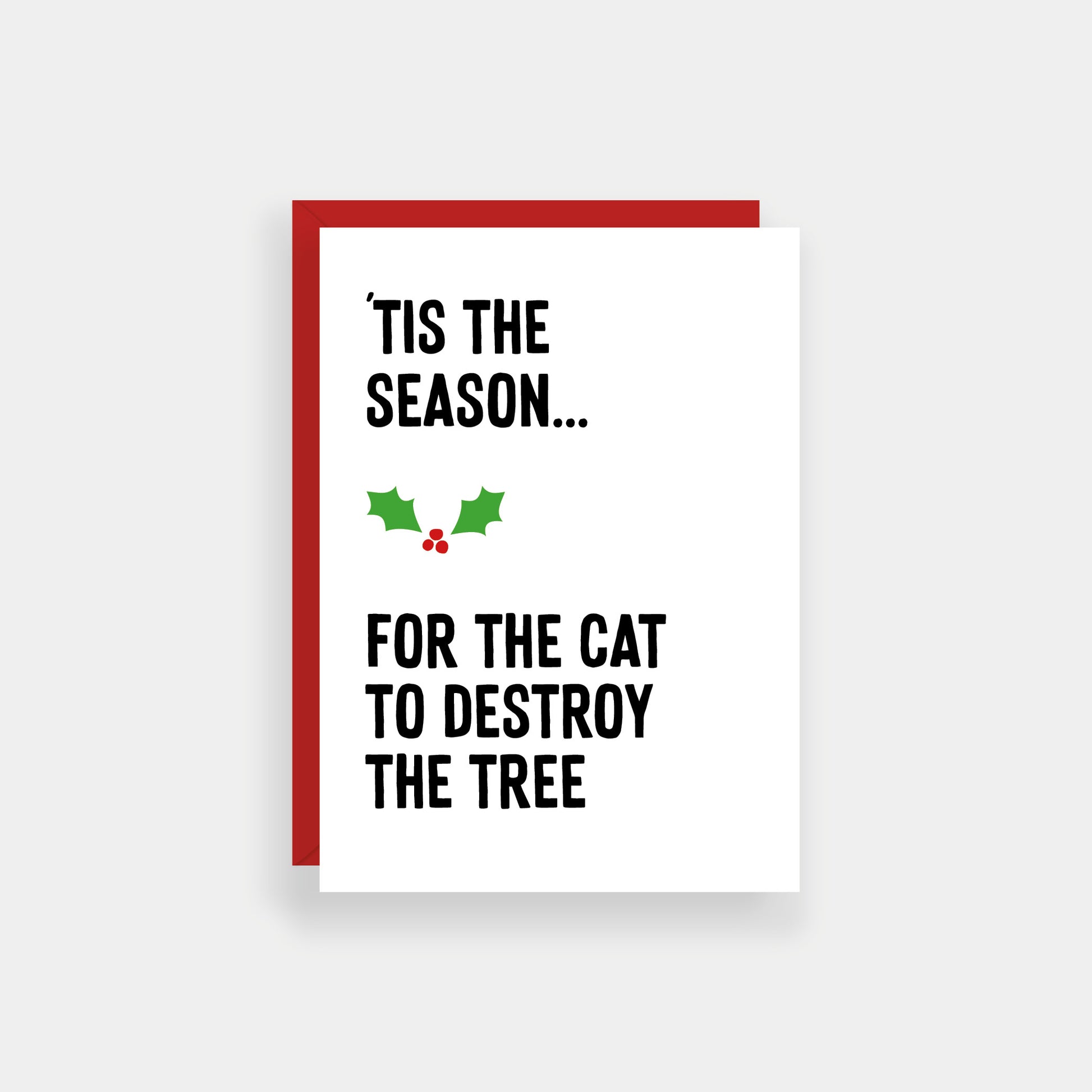 'Tis the season cat Christmas card from Purple Tree Designs