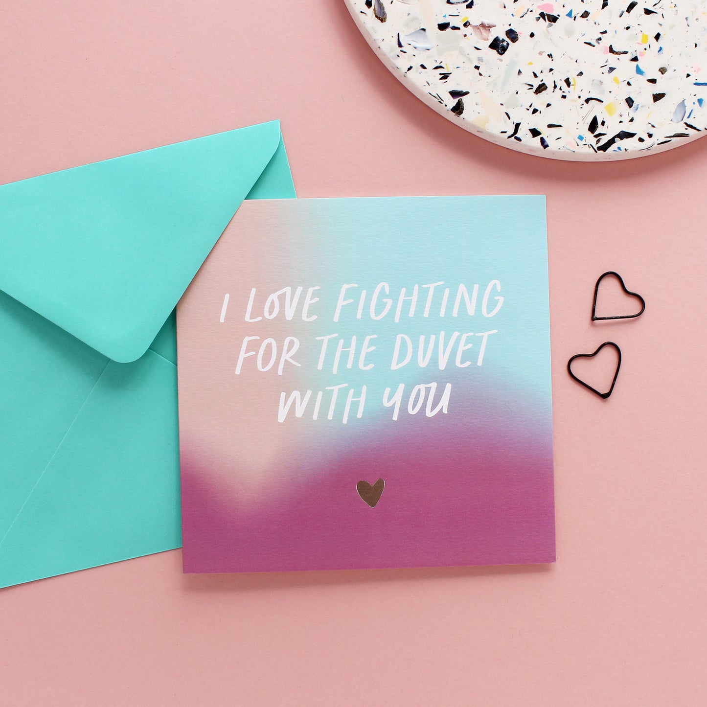 Love fighting for the duvet with you card