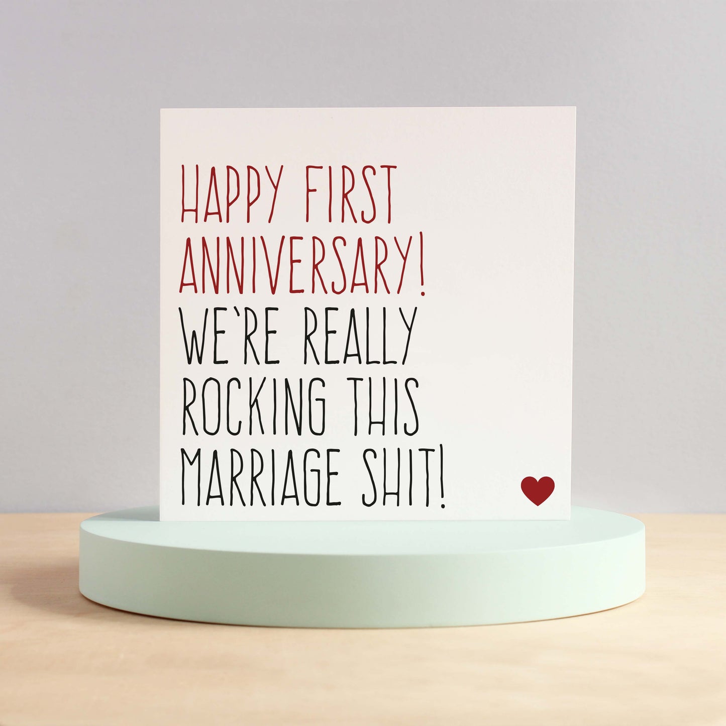 Rocking this marriage shit first anniversary card from Purple Tree Designs