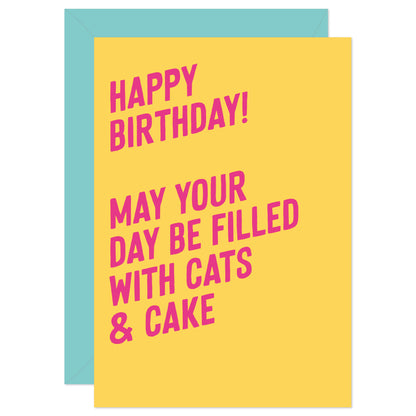 Cats and cake birthday card from Purple Tree Designs