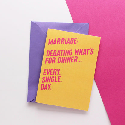 Debating what's for dinner card