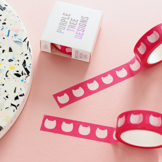 Pink cat washi tape from Purple Tree Designs