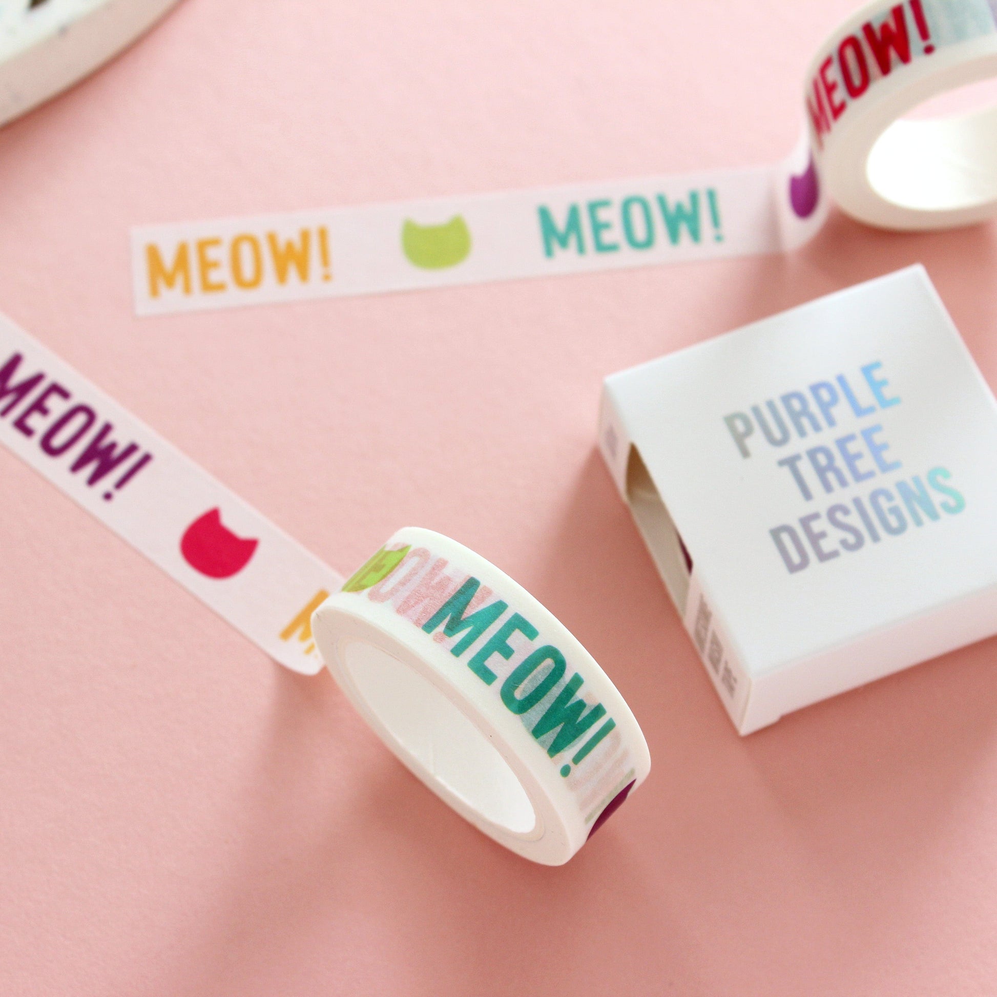 Meow cat washi tape from Purple Tree Designs