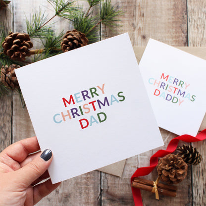 Merry Christmas dad Christmas card from Purple Tree Designs