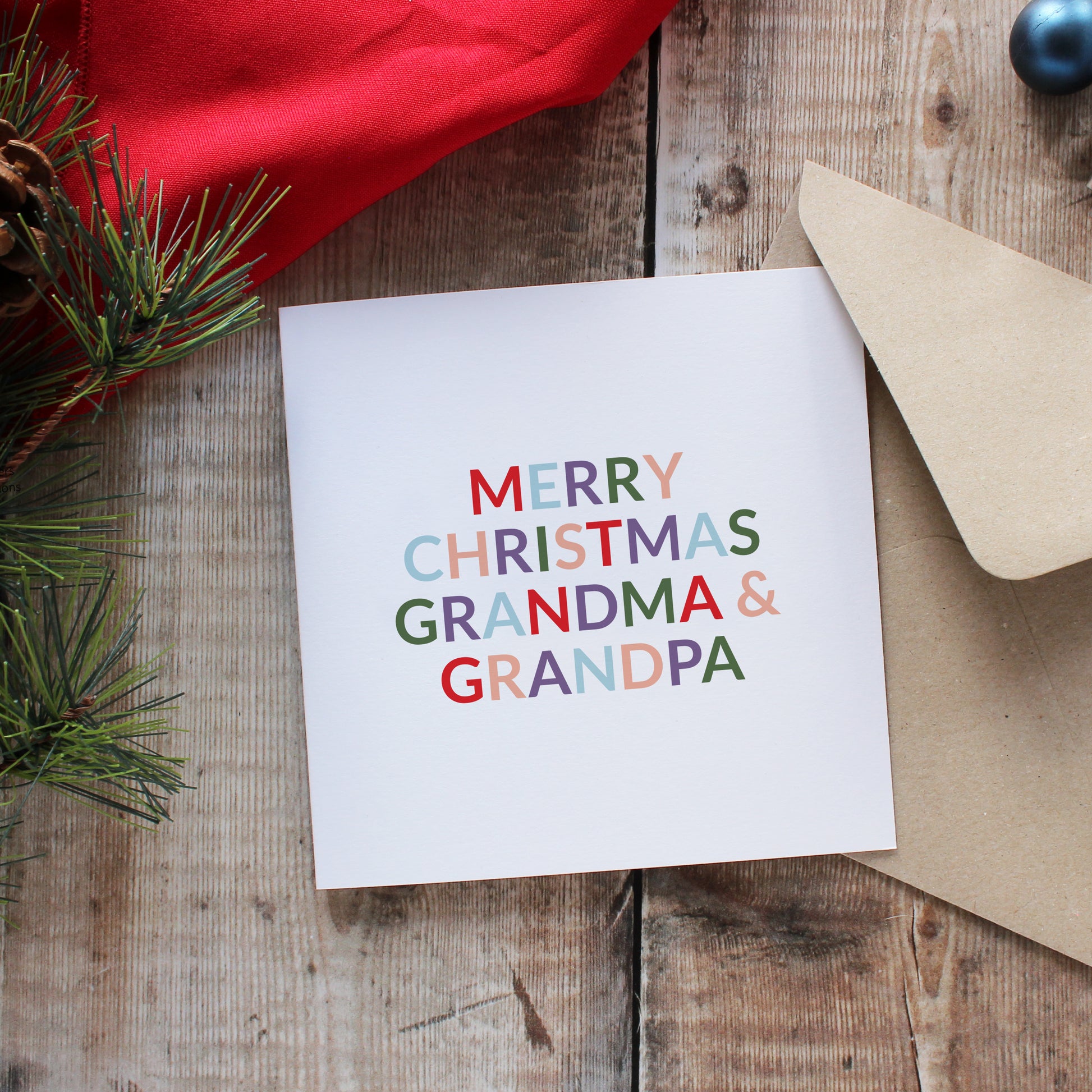 Merry Christmas grandma and grandpa Christmas card from Purple Tree Designs