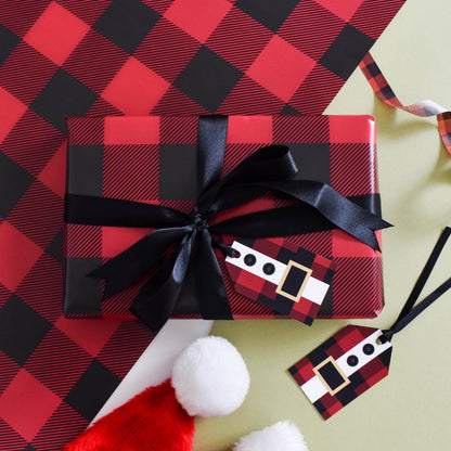 Red check Christmas wrapping paper from Purple Tree Designs