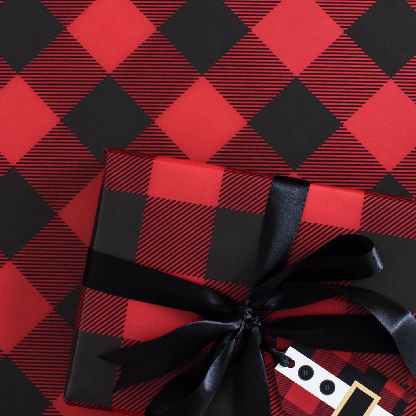 Red check Christmas wrapping paper from Purple Tree Designs