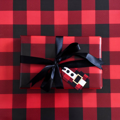 Red check Christmas wrapping paper from Purple Tree Designs