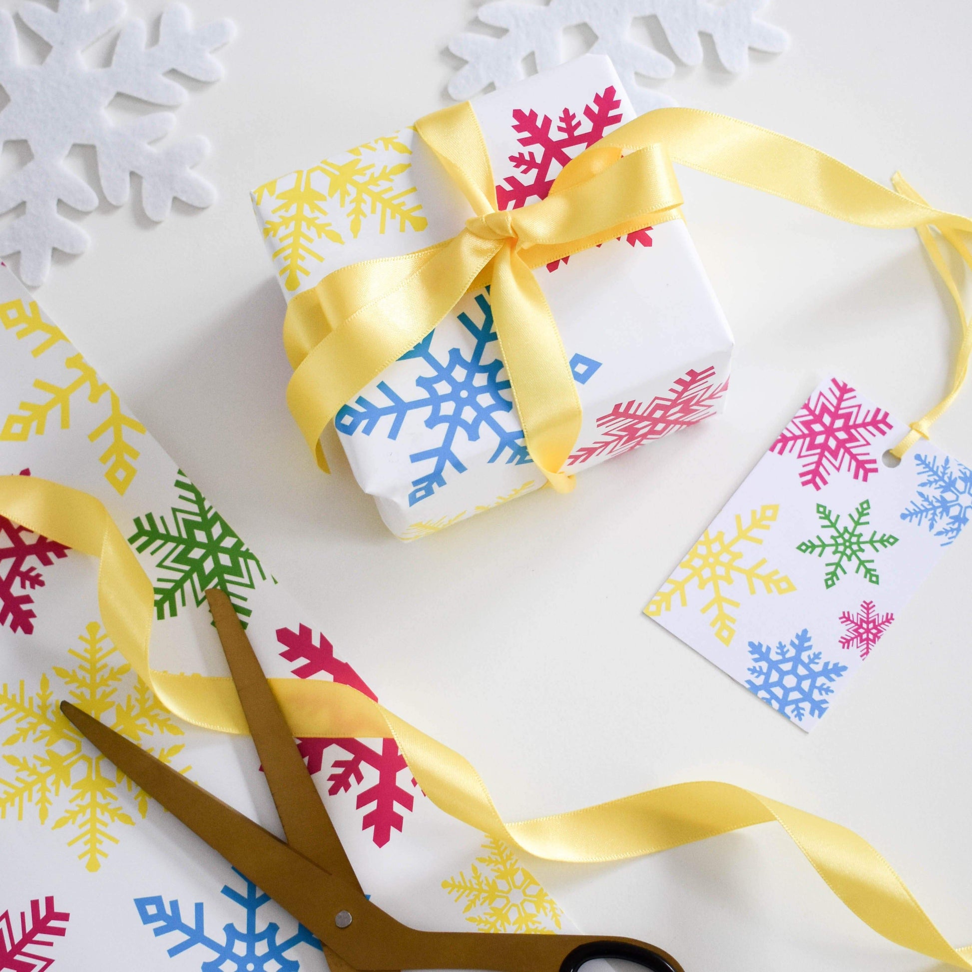 Snowflake Christmas wrapping paper from Purple Tree Designs
