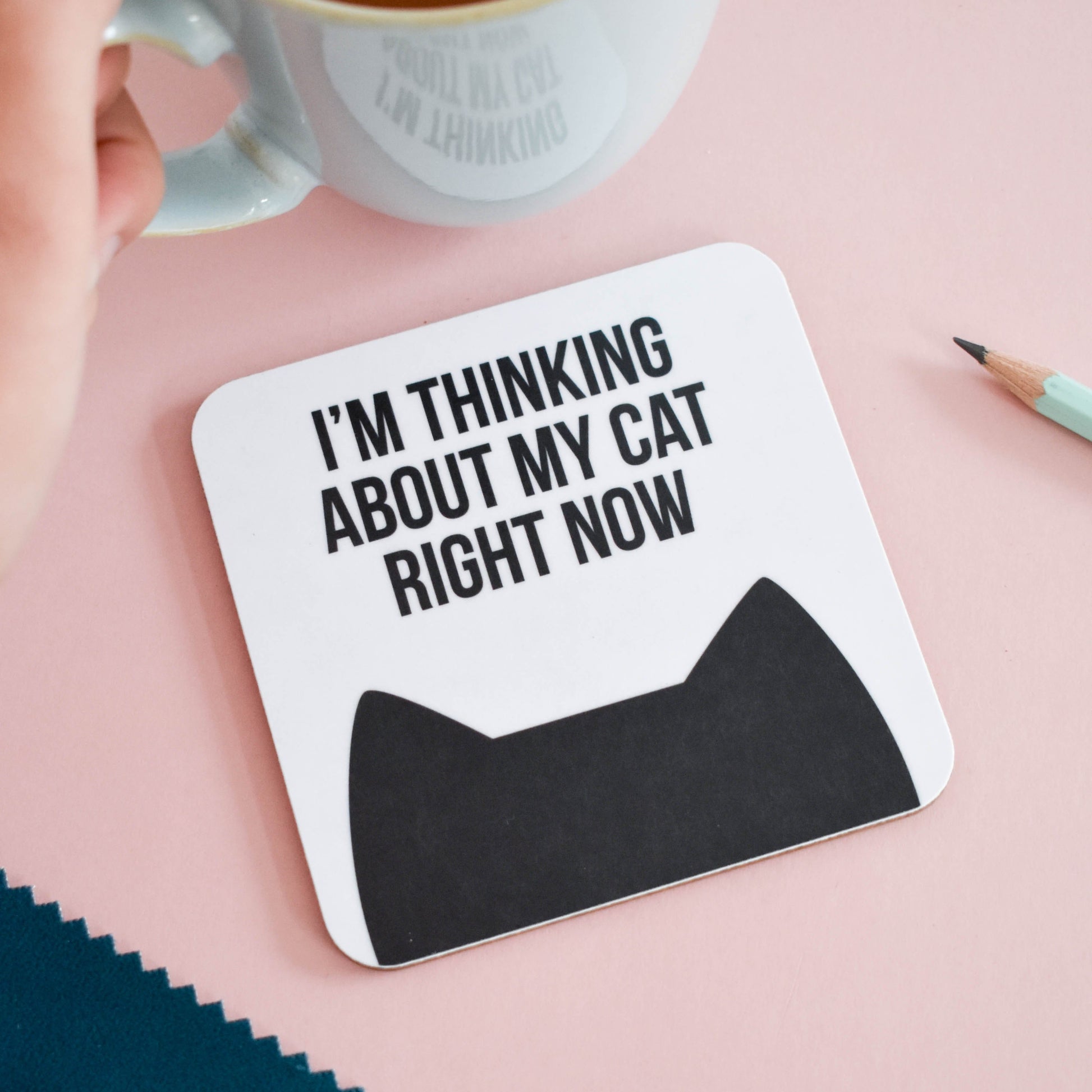 I'm thinking about my cat right now coaster from Purple Tree Designs