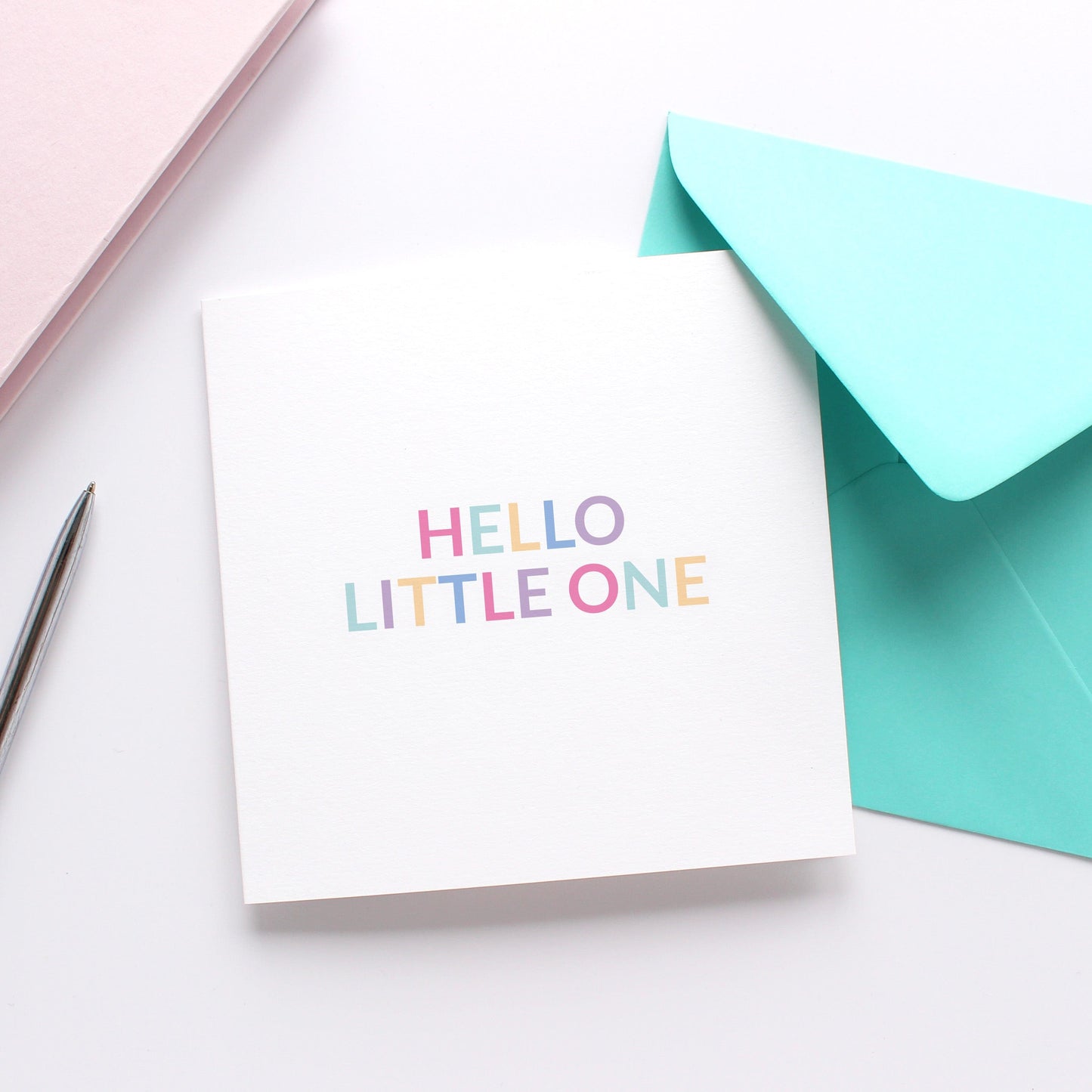 Hello little one new baby card