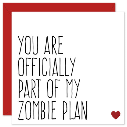 Part of my zombie plan Valentine's Day card from Purple Tree Designs