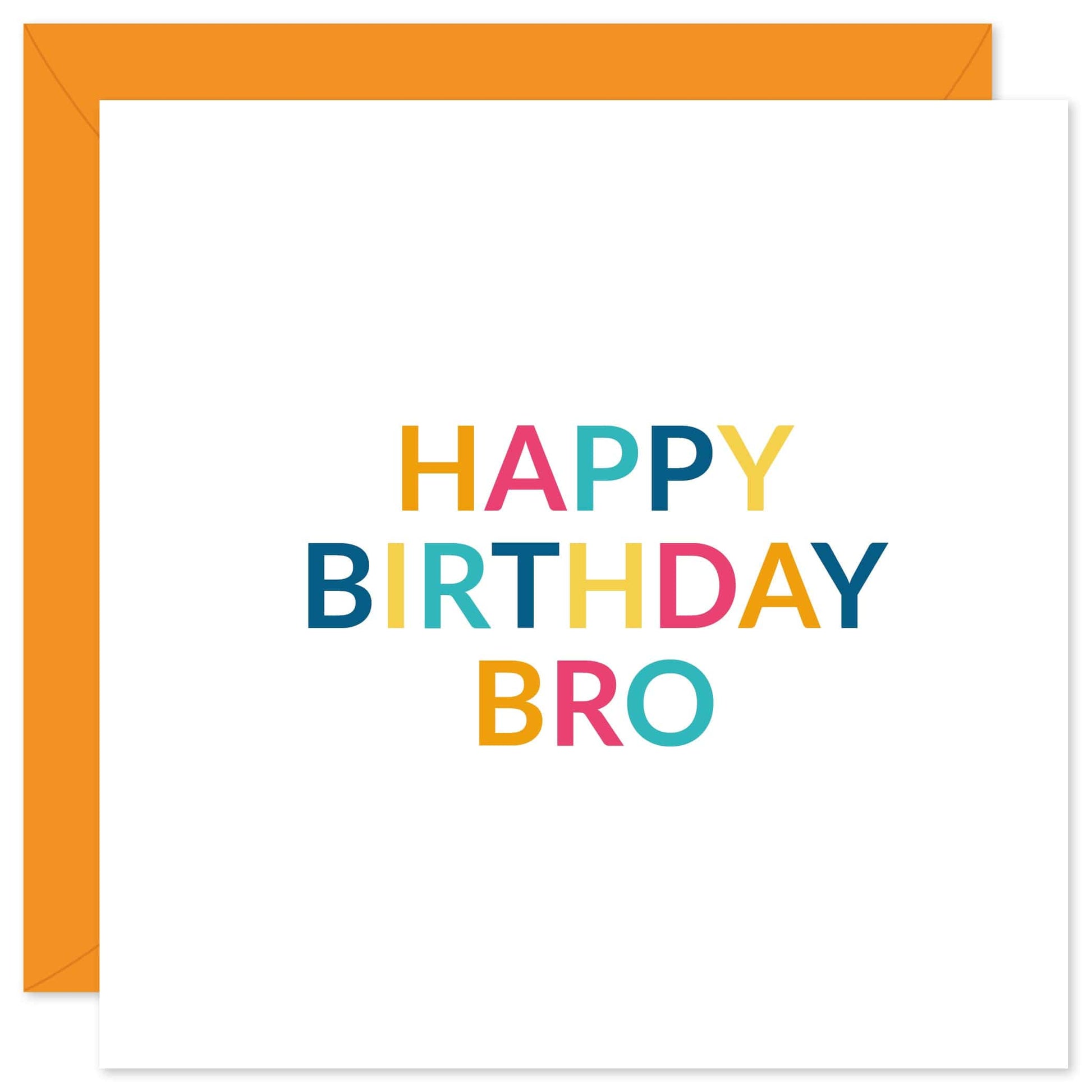 Typographic happy birthday bro brother birthday card from Purple Tree Designs
