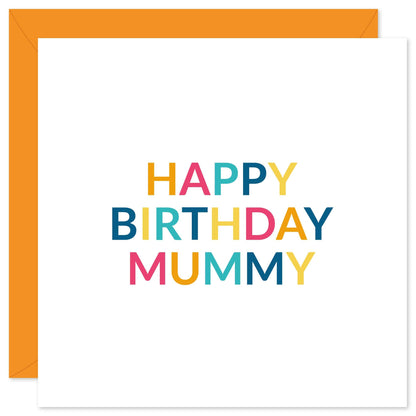 Typographic happy birthday mum or mummy birthday card from Purple Tree Designs