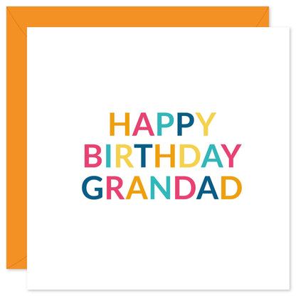 Typographic happy birthday grandad birthday card from Purple Tree Designs