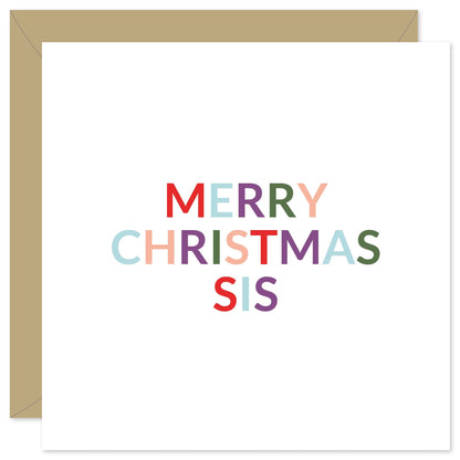 Merry Christmas sis Christmas card from Purple Tree Designs